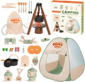 Juego de campamento para niños, 31 piezas con tienda de campaña, juego de simulación al aire libre, 3+