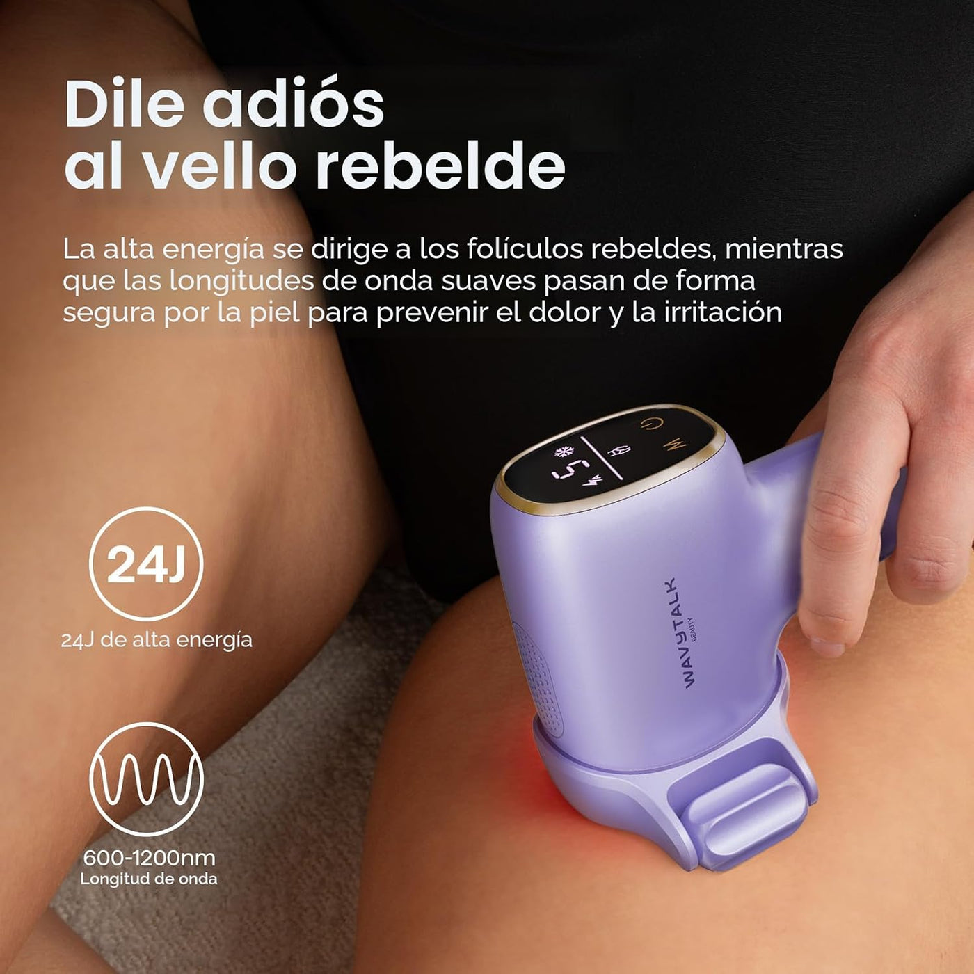 Wavytalk - Dispositivo de depilación láser IPL, desnuda con rodillo...