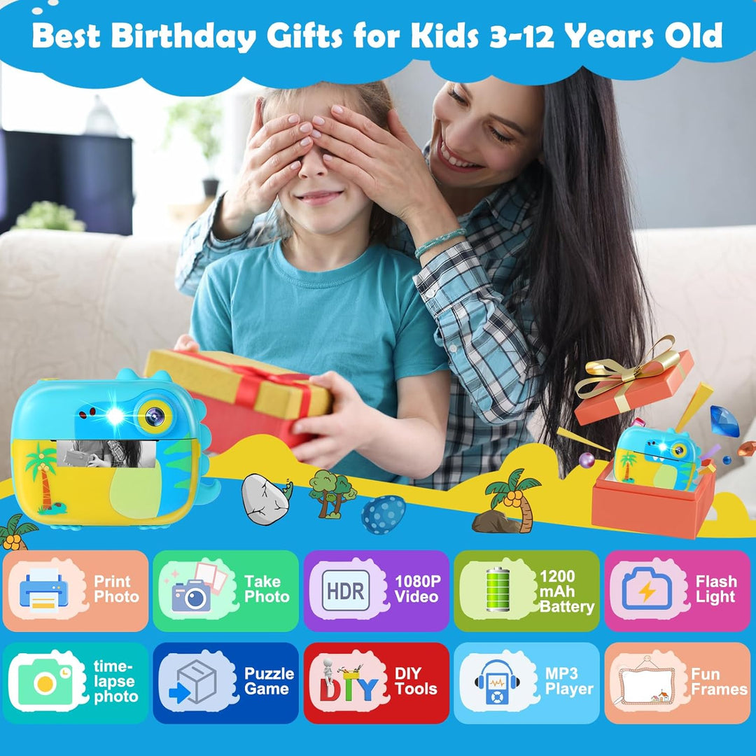 Cámara de impresión instantánea para niños, juguetes de cámara digi...