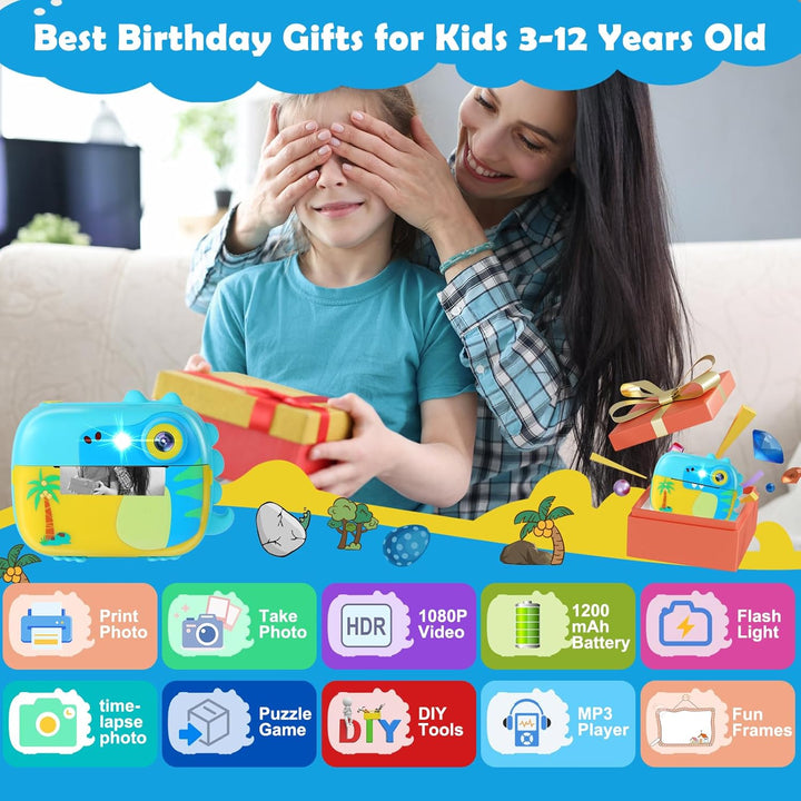 Cámara de impresión instantánea para niños, juguetes de cámara digi...