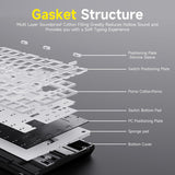 Ajazz AK820 75% Teclado mecánico para juegos con junta de cableado...