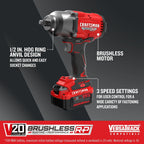 CRAFTSMAN V20 RP - Llave de impacto inalámbrica, batería y cargador