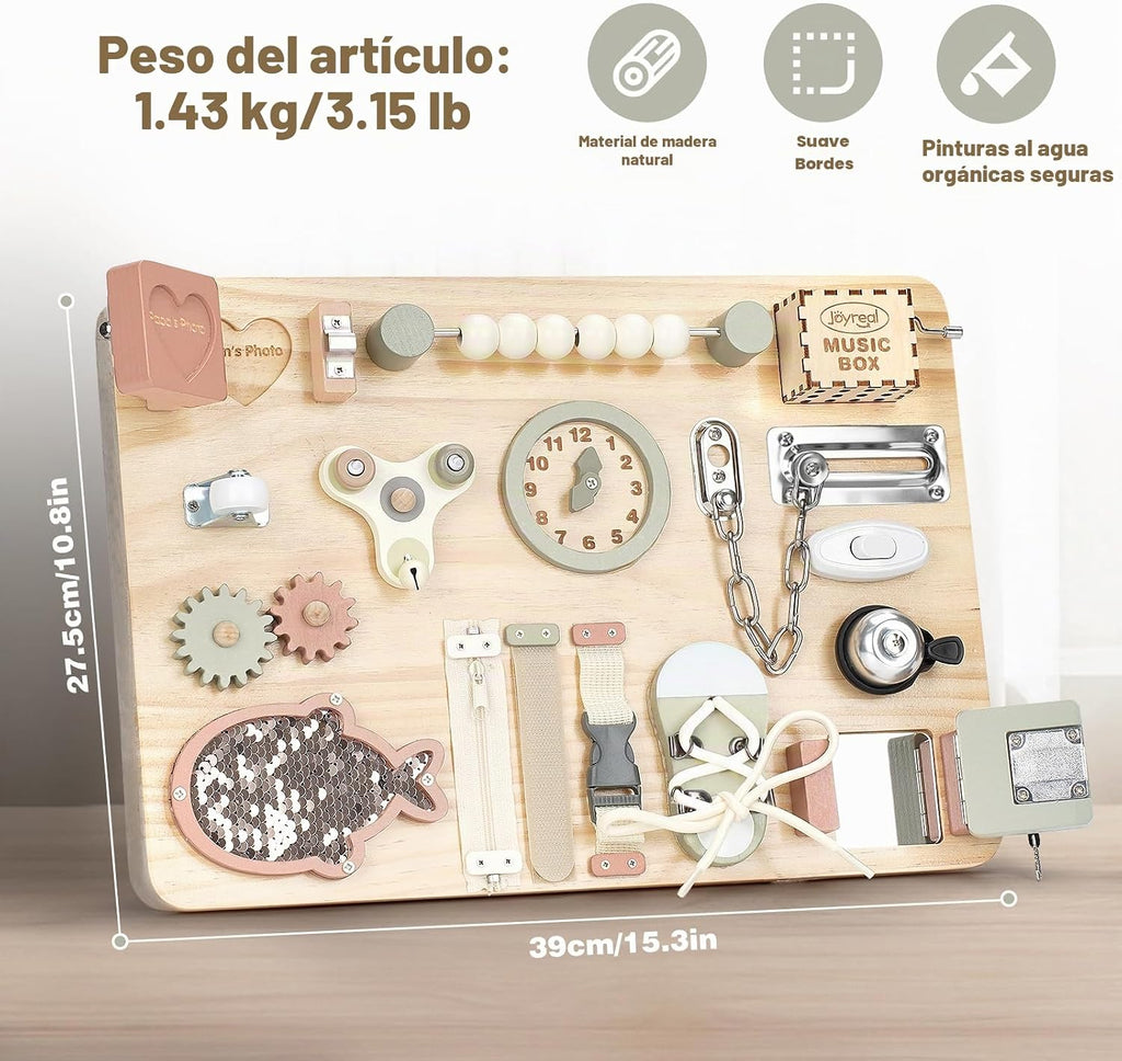 Joyreal Tablero grande de madera con soporte plegable para niños pequeños