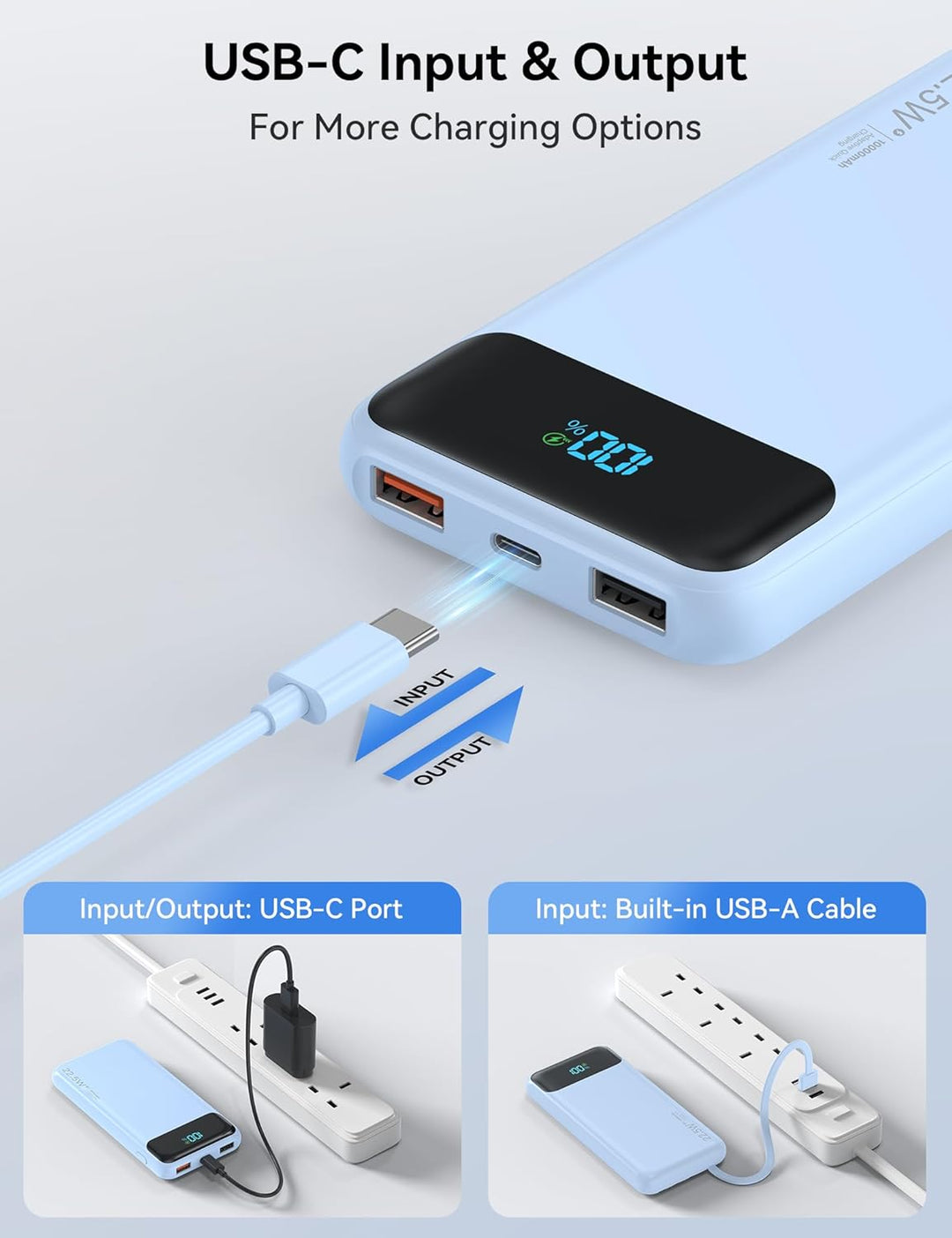 Cargador portátil, batería de carga rápida de 10000 mAh 22.5 W con...