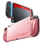 Mumba Funda Desplegable Transparente para Nintendo Switch 2 2025, Protector Cristal con Diseño de Liberación Rápida de Joy-Con y Agarre de TPU Compatible con la Nueva Nintendo Switch 2 de 7.9 Pulgadas (Rosa)