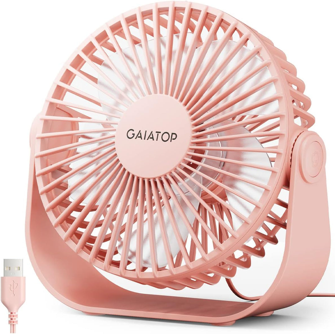 Gaiatop Ventilador de escritorio USB, flujo de aire fuerte de 3 vel...