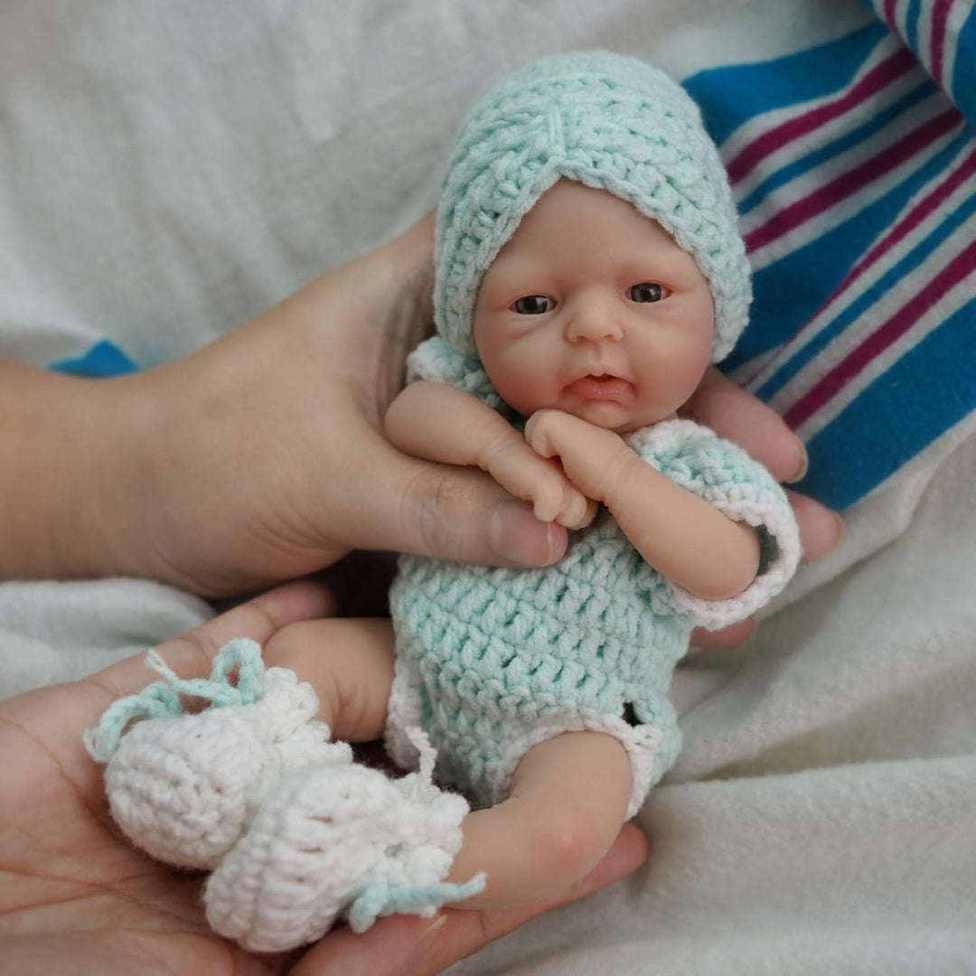 MYREBABY Mini bebé de silicona de 7 pulgadas, muñecas Reborn de sil...