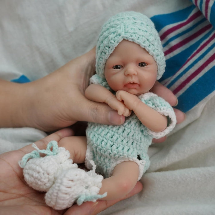 MYREBABY Mini bebé de silicona de 7 pulgadas, muñecas Reborn de sil...