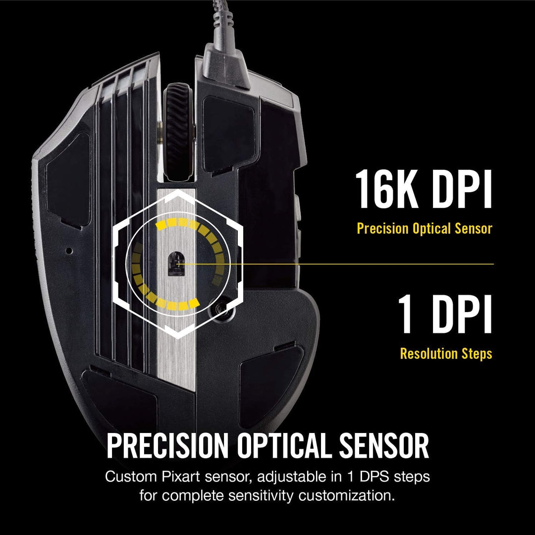 Corsair Scimitar Pro RGB Optical MMO Gaming Mouse (sensor óptico de...