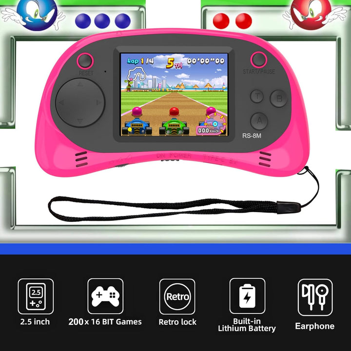 EASEGMER Juegos de Mano Portátiles para Niños de 16 Bits con 220 Ju...