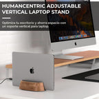 HumanCentric Soporte vertical para laptop en madera de nogal negro, Madera de nogal negra.