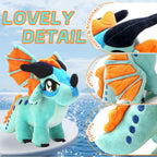 Juguete de peluche de dragón de alas de fuego, almohada de felpa de dragón alado de fuego, animales de peluche de dragón Rainwing, linda muñeca de dragón, regalos adecuados para niños (azul)