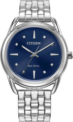 Citizen Reloj clásico Eco-Drive para mujer, acero inoxidable