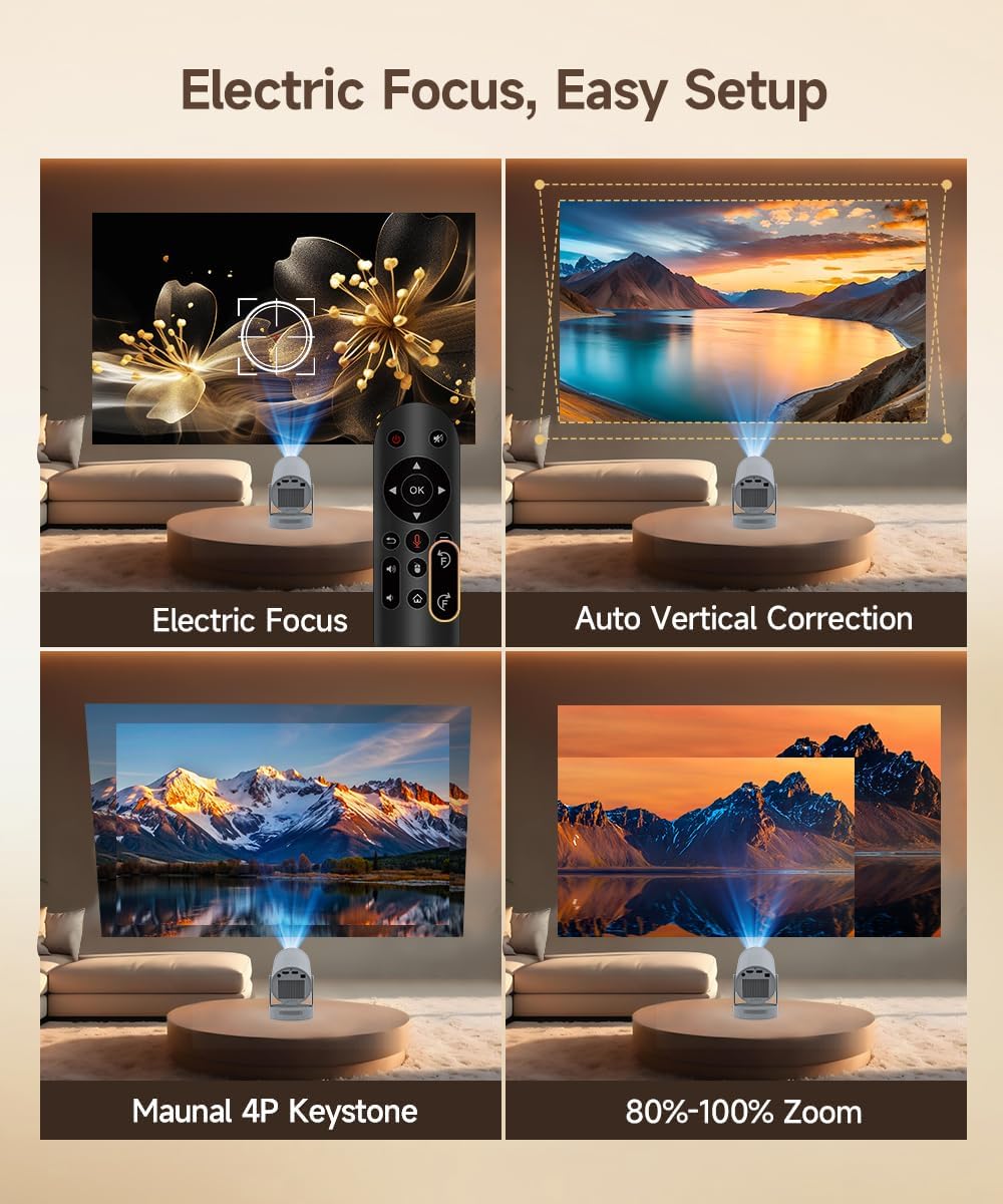 【Enfoque eléctrico】Mini proyector Magcubic compatible con 4K, proye...