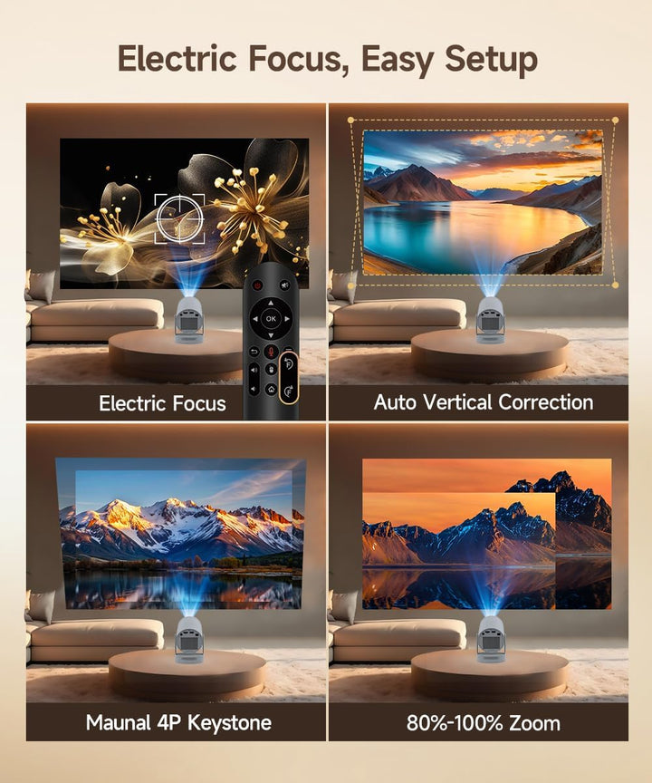 【Enfoque eléctrico】Mini proyector Magcubic compatible con 4K, proye...