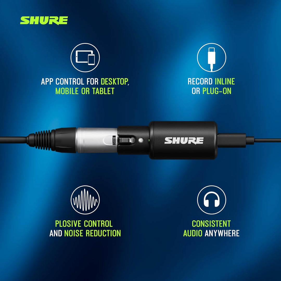 Shure MVX2U Gen 2 XLR a USB-C Interfaz de audio digital, certificad...
