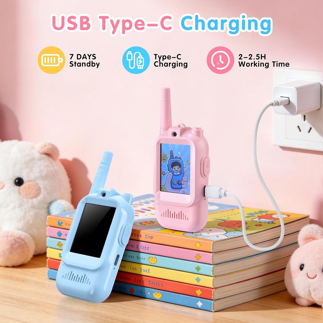 Walkie Talkies de video para niños paquete de 2 walkie