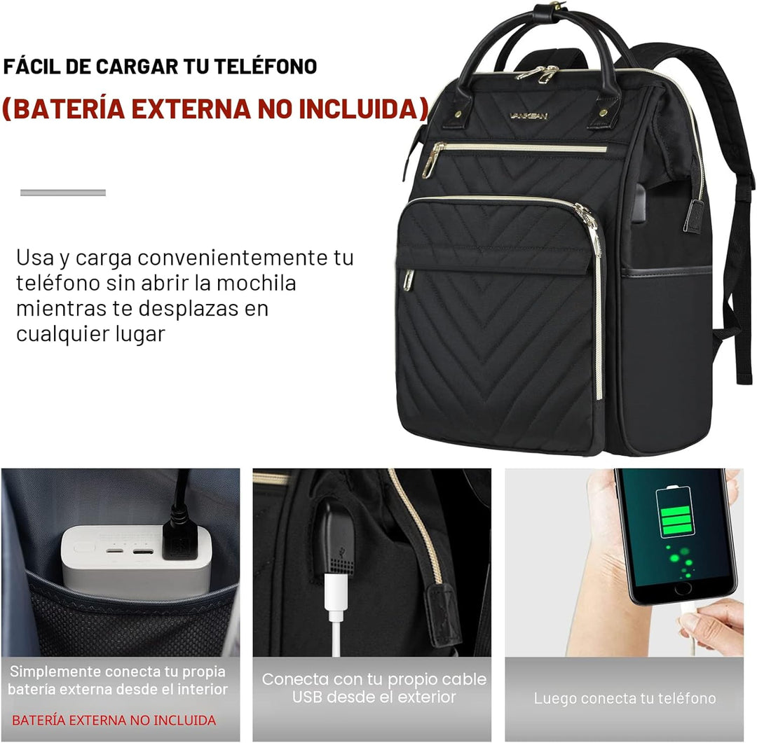 VANKEAN Mochila para laptop de 17 pulgadas para mujeres y hombres,...