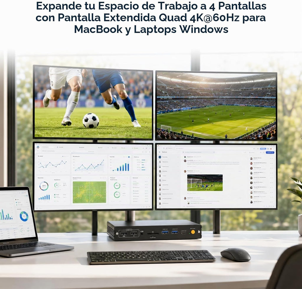 Estación de acoplamiento DisplayLink 4 monitores, estación de acoplamiento