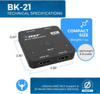 OREI Interruptor HDMI 2.1 de 2 puertos 8K, 8K a 60Hz, 4K a 120Hz