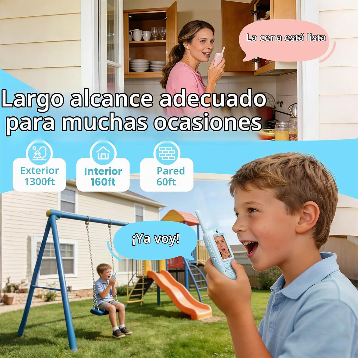 Walkie Talkies de Toys Kids: recargable de largo alcance