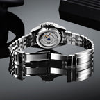 Reloj Pagani Design GMT para hombre, reloj automático de 1.575 pulgadas (40 mm), fecha, 100M resistente al agua, acero inoxidable, cristal de zafiro, reloj mecánico de pulsera PD-1662