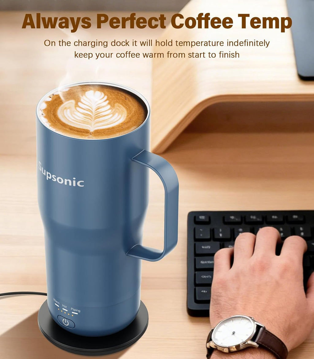 Supsonic Taza de café calentada, taza eléctrica de control de temperatura