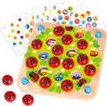 Nene Toys Juego de Memoria del Jardín de la Mariquita – Juegos de Emparejar de Madera para Niños Pequeños de 3-5 – Juguete de Viaje para Niños y Niñas, Elementos Esenciales para Viajes por Carretera