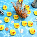 Vinsot - Mini patos de goma a granel, juguetes de baño chirriantes