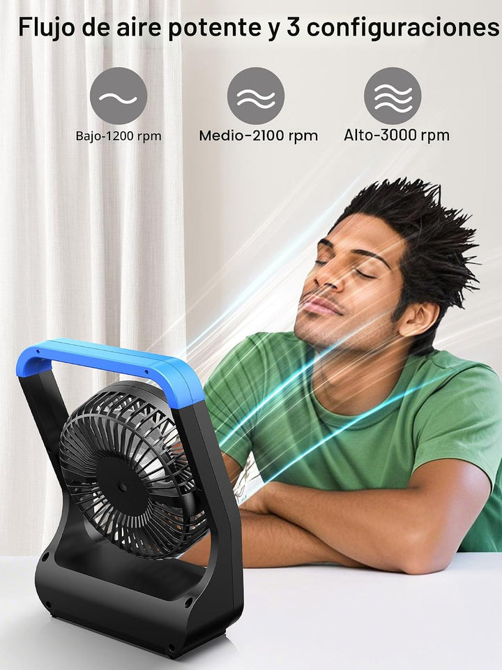 Gazeled F24 Ventilador alimentado por batería, ventilador de campin...