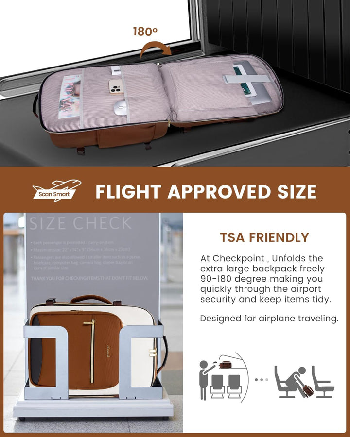 LOVEVOOK Mochila de viaje de 50 litros para mujeres y hombres, equi...