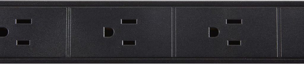 Amazon Basics Regleta protectora de sobretensiones, 9 tomacorrientes, resistente, metal, 600 julios, cable de extensión de 6 pies, montable, amplio espaciado, negro