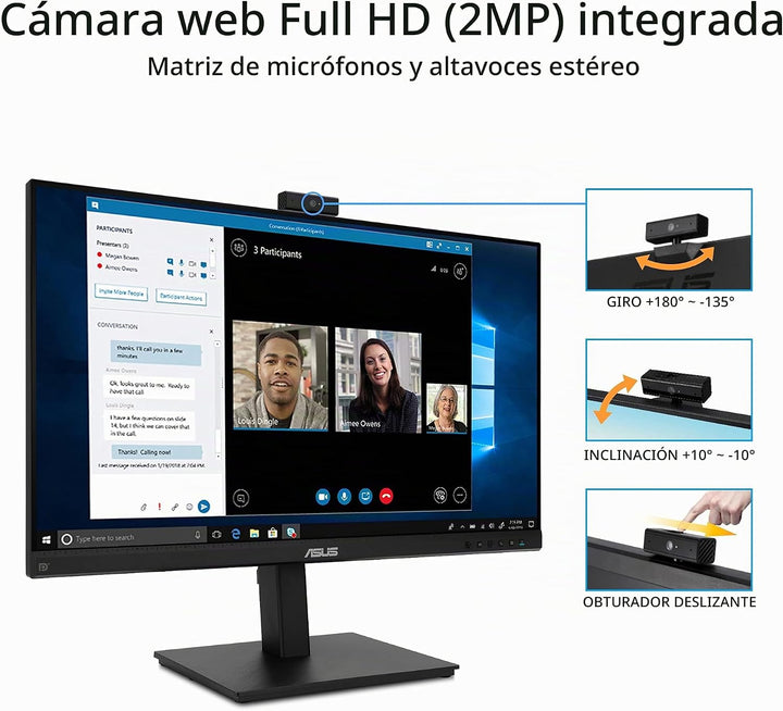 ASUS Monitor de videoconferencia 1080P de 27 pulgadas (BE279QSK) -...