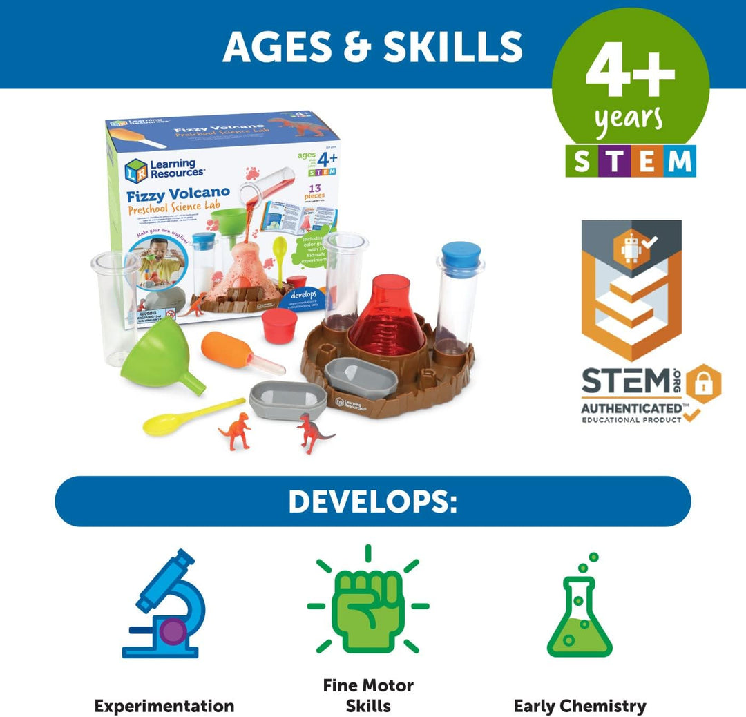 Learning Resources Fizzy Volcano - 13 Piezas, Edades 4+, Kits de La...