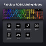 Redragon K526 PRO Teclado inalámbrico RGB para juegos, pantalla LED...