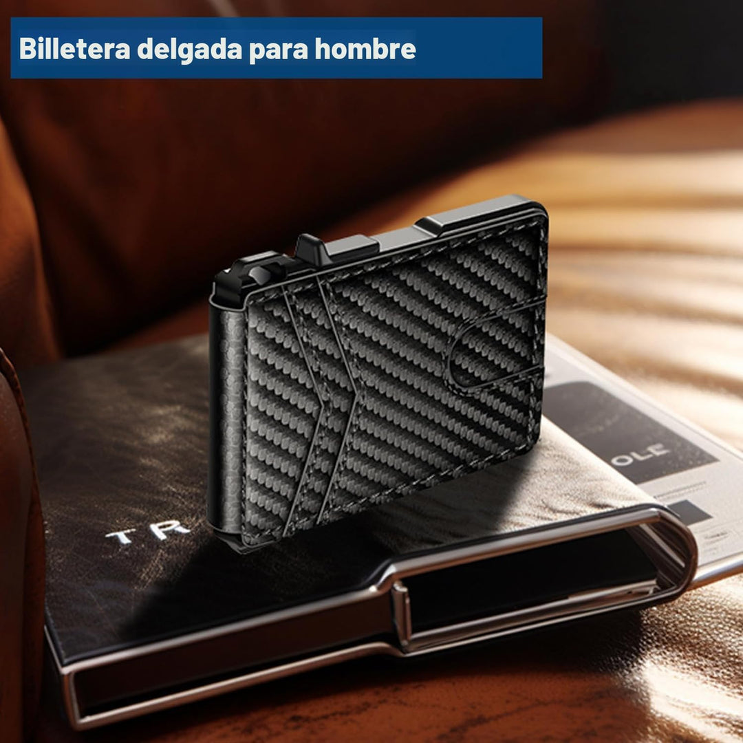 Cartera para hombres, cartera minimalista para hombres de 9-13 tarj...