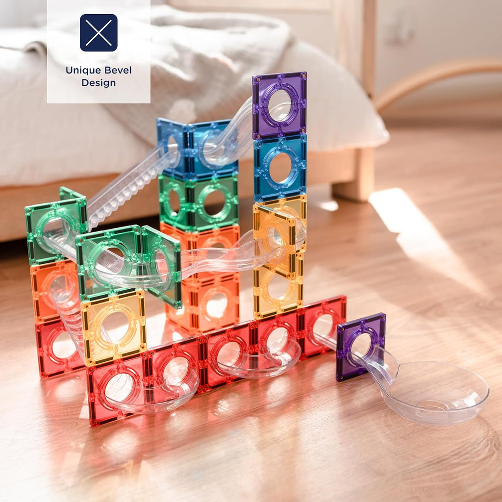 CONNETIX Magnetic Tiles Bright Ball Run Pack, 114 piezas