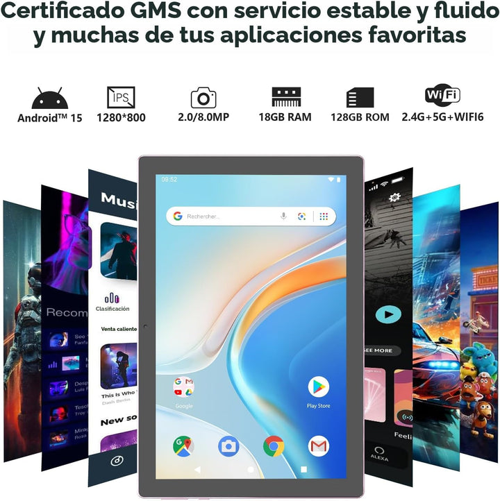 IWEGGO Tablet Android 15, 10 pulgadas 18 GB RAM+128 GB ROM\/2TB tab...