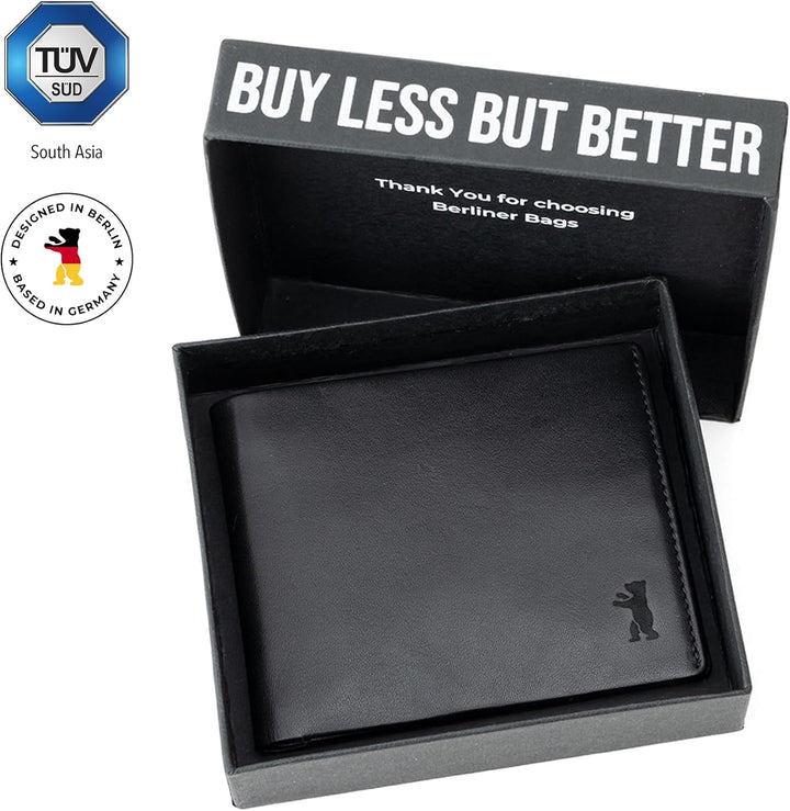 BERLINER BAGS Lincoln - Cartera de piel auténtica de alta calidad p...
