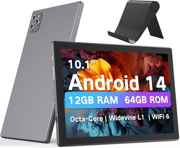 FIEKVE Tableta Android 14 de 10.1 pulgadas para adultos, Octa-Core,...