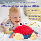 hahaland Baby 6+ Months Tummy Time Musical Bouncing Crab Crawling Toy