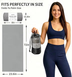 Paquete de 2 toallas antideslizantes para esterilla de yoga caliente con puntos de agarre, 72 x 24 pulgadas, toalla de microfibra súper absorbente para yoga caliente, pilates, entrenamiento