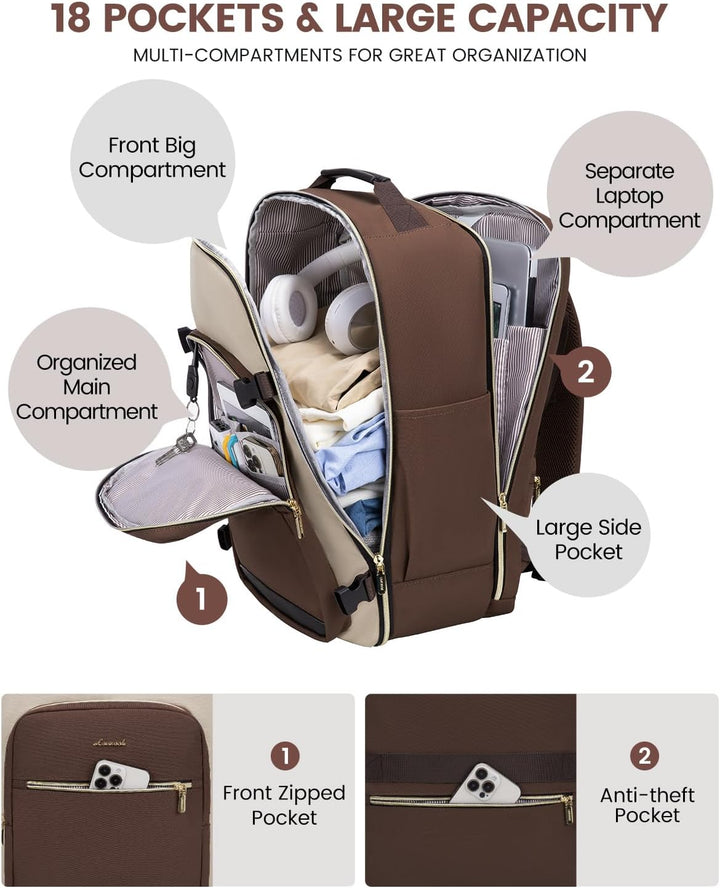 LOVEVOOK Mochila de equipaje de mano artículo personal bolsa de via...