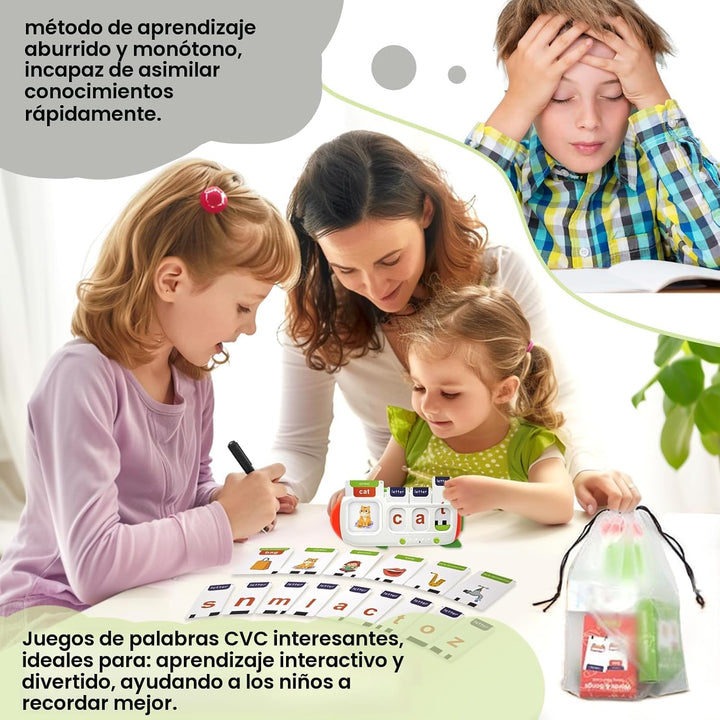 CVC - Juego de ortografía de palabras para niños de 3 a 7 años, tar...