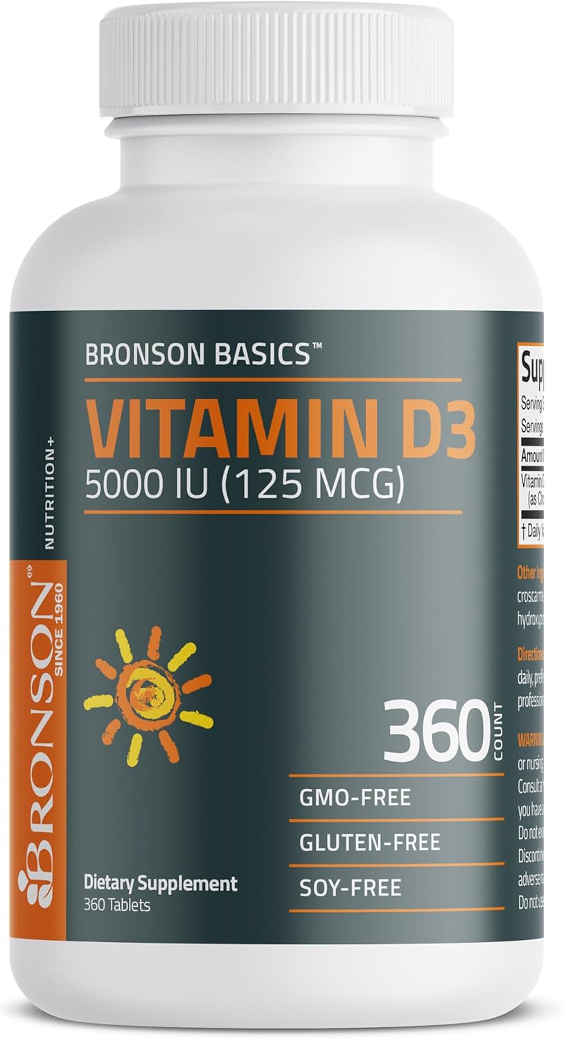 Bronson Vitamina D3 5000iu (125mcg) Suministro de 1 año para una fu...