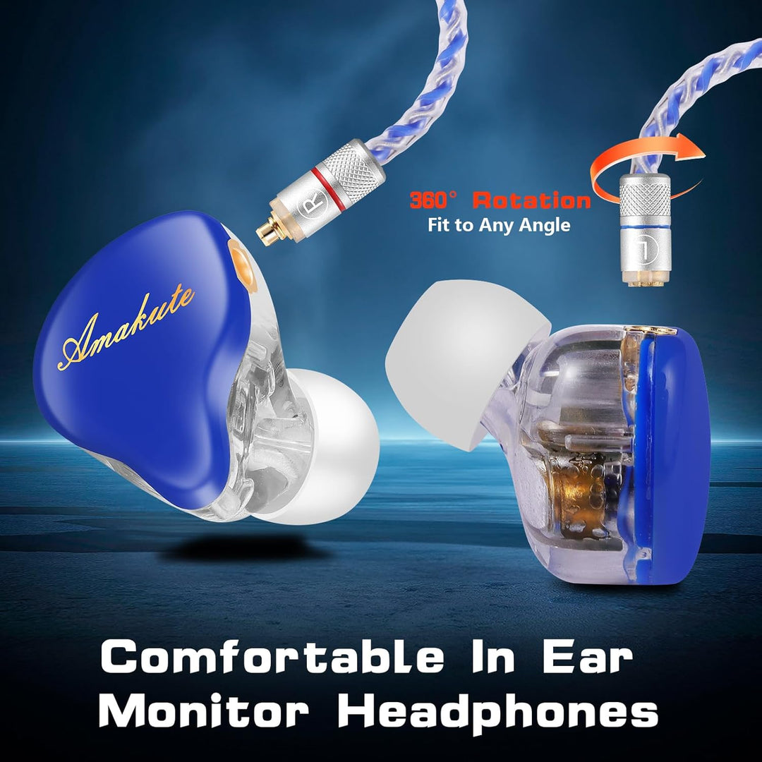 DCMEKA Auriculares de monitor intrauditivo con doble controlador IE...