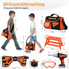 Juego de herramientas para niños, 49 piezas, kit de taladro de juguete con