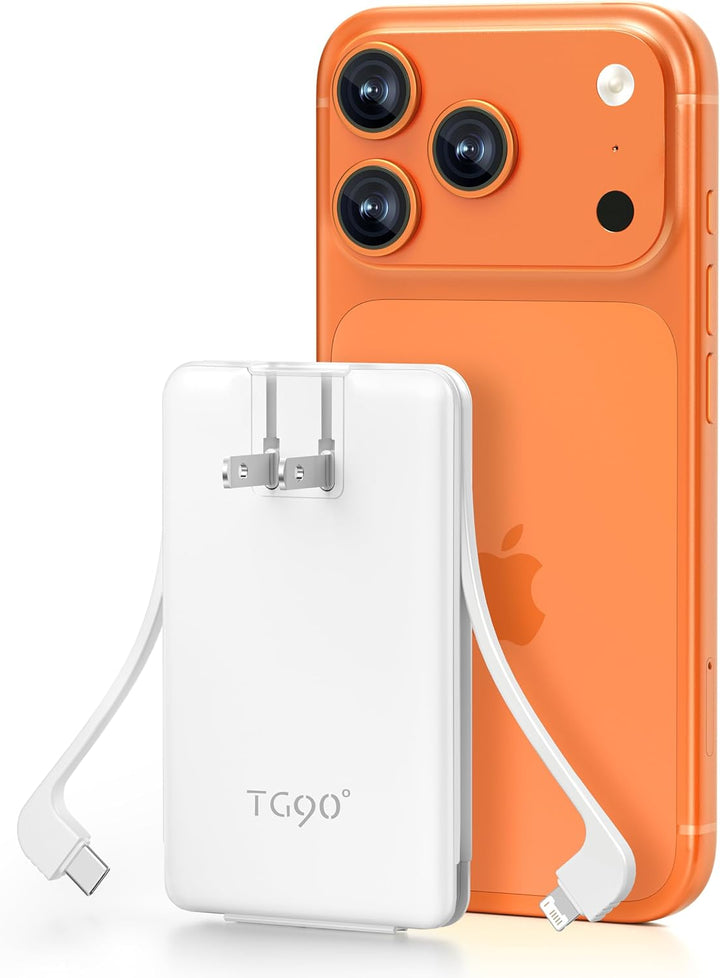 TG90° Cargador portátil pequeño de 5000 mAh con enchufe y cables de...