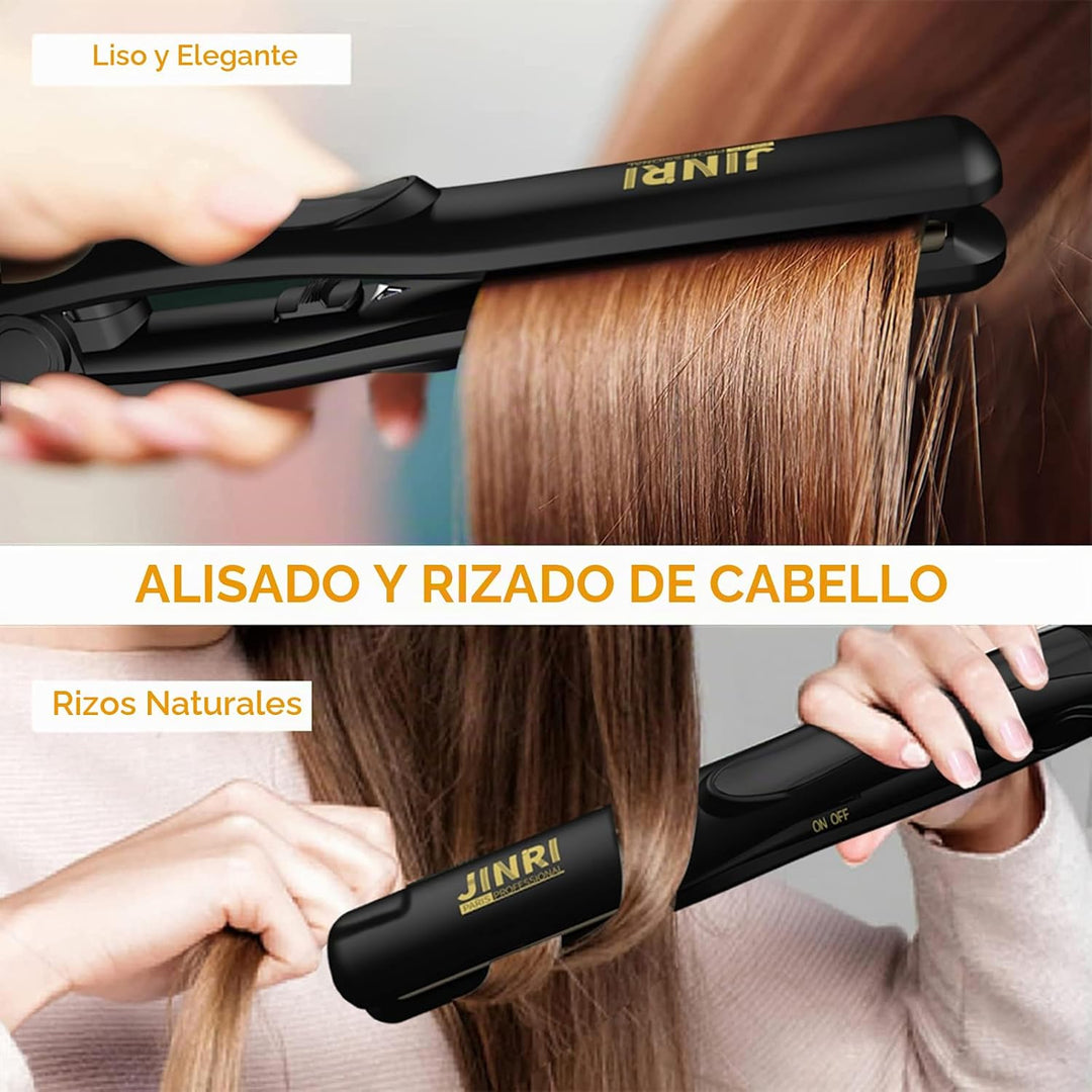 JINRI Plancha de pelo con placas de titanio de 0.8 pulgadas, planch...