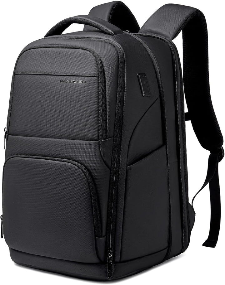 FENRUIEN Mochila de negocios de 17 pulgadas, Negro, Grande, Mochila...